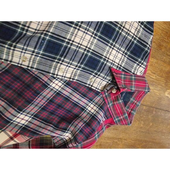 T. Harris of London Gentleman Fit Multi-Plaid Light Flannel Button Men's SZ L - Picture 3 of 7